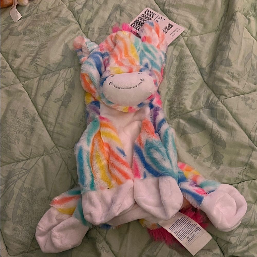 Build a bear rainbow zebra unstuffed